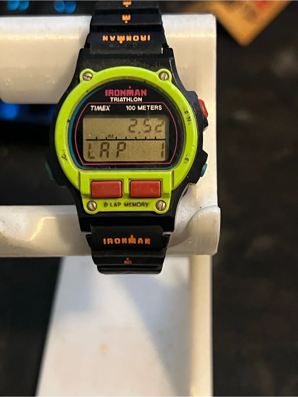 Vintage 90s Timex Ironman Triathlon 8-Lap Watch – Neon Lime Green & Black